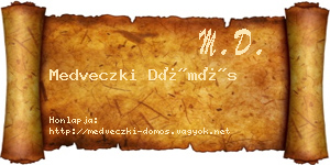 Medveczki Dömös névjegykártya